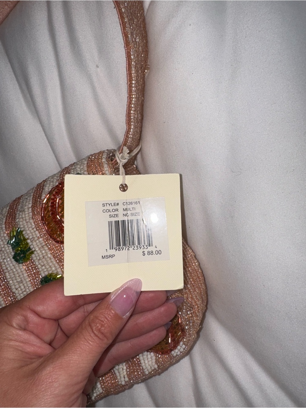 Peaches Beaded Shoulder Bag Handmade in India New with Tags - Picture 15 of 15